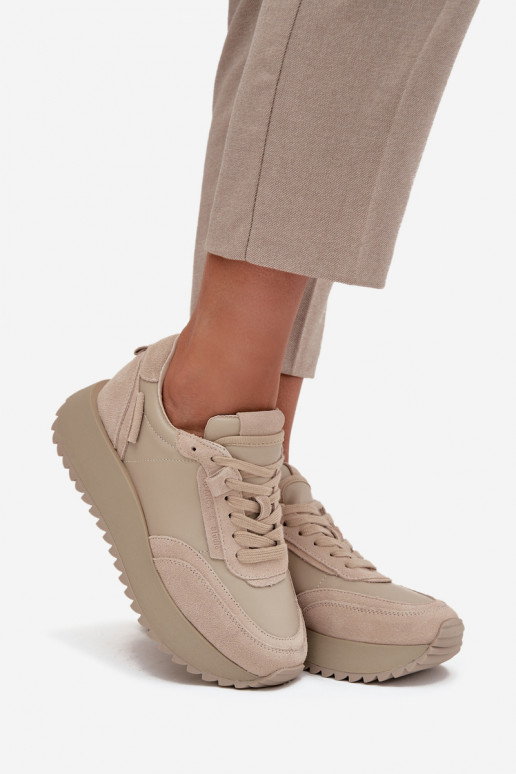    modelio batai  su platforma Artiker 55C0021 smėlio spalvos