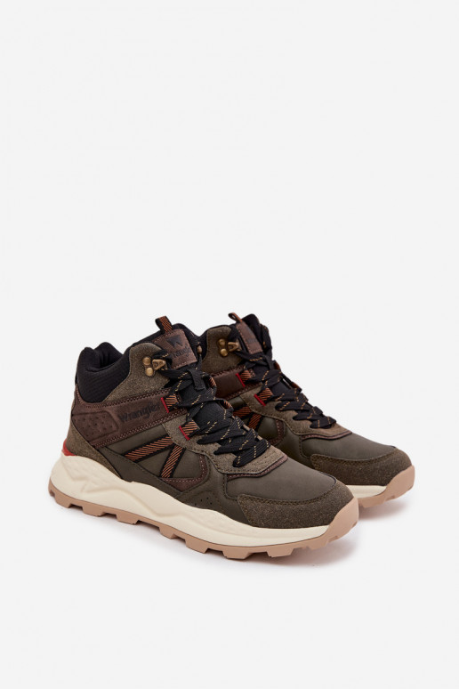 Vyriški žygio batai WRANGLER WEST MEN MID 20253027, chaki spalvos