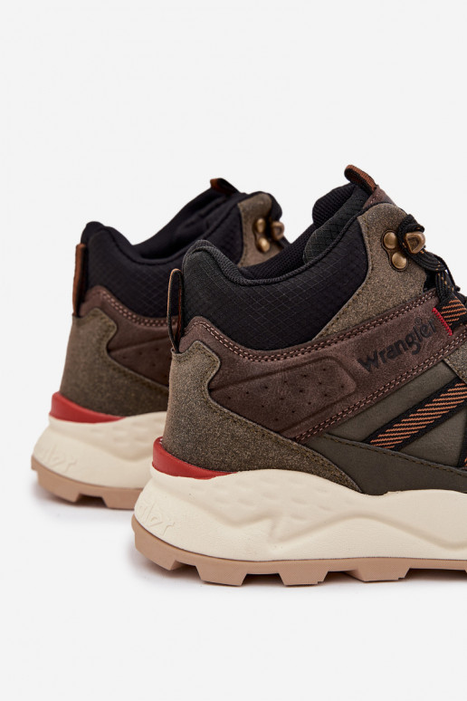 Vyriški žygio batai WRANGLER WEST MEN MID 20253027, chaki spalvos