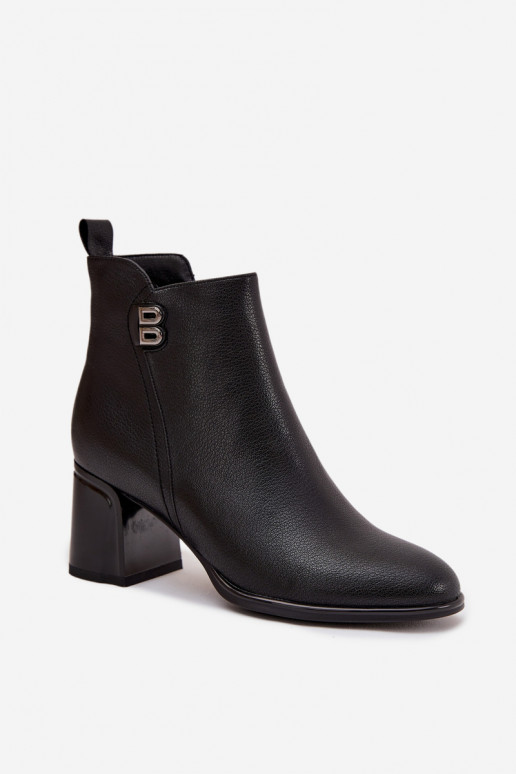 pašiltinti Moteriški aulinukai Z Naturalnej Skóry su kulniukais Juodos spalvos Jovelle