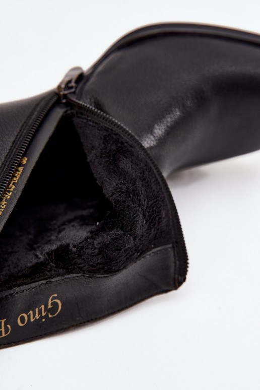 pašiltinti Moteriški aulinukai Z Naturalnej Skóry su kulniukais Juodos spalvos Jovelle