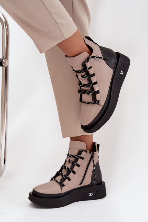 Aulinukai  su platforma pašiltinti Artiker 55C0884 smėlio spalvos Aulinukai  su platforma pašiltinti Artiker 55C0884 smėlio spalvos