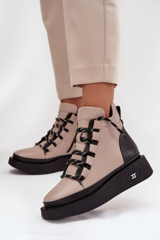 Aulinukai  su platforma pašiltinti Artiker 55C0884 smėlio spalvos Aulinukai  su platforma pašiltinti Artiker 55C0884 smėlio spalvos