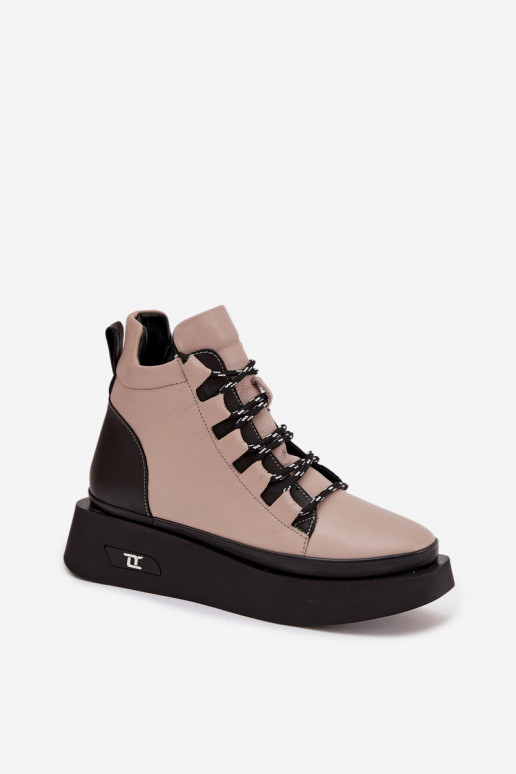 Aulinukai  su platforma pašiltinti Artiker 55C0884 smėlio spalvos Aulinukai  su platforma pašiltinti Artiker 55C0884 smėlio spalvos