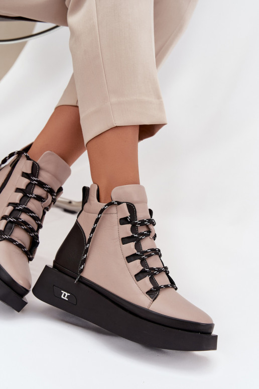 Aulinukai  su platforma pašiltinti Artiker 55C0884 smėlio spalvos Aulinukai  su platforma pašiltinti Artiker 55C0884 smėlio spalvos