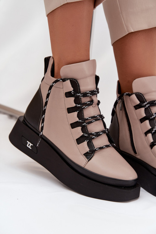 Aulinukai  su platforma pašiltinti Artiker 55C0884 smėlio spalvos Aulinukai  su platforma pašiltinti Artiker 55C0884 smėlio spalvos