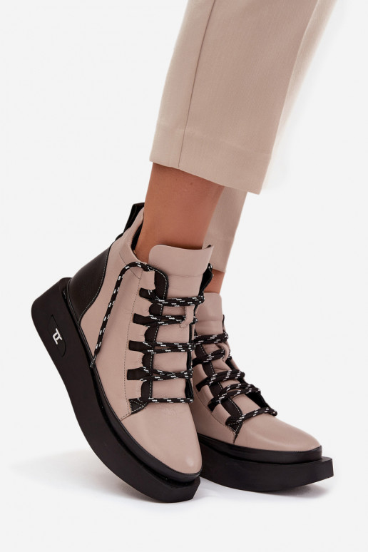 Aulinukai  su platforma pašiltinti Artiker 55C0884 smėlio spalvos Aulinukai  su platforma pašiltinti Artiker 55C0884 smėlio spalvos