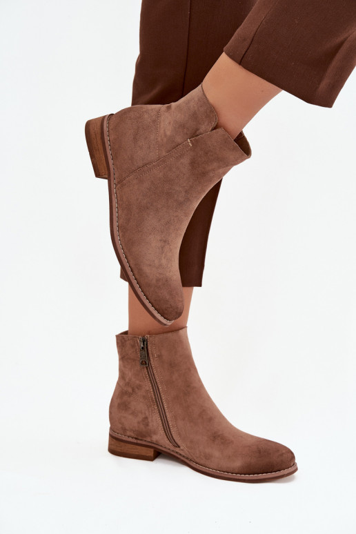 Moteriški aulinukai su plačiais kulniukais Vinceza 39961 rudos spalvos