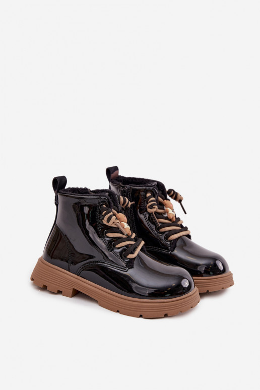 pašiltinti Aulinukai Vaikiški su lako efektu Z Przypinką Meškiukai Juodos spalvos Jovellea