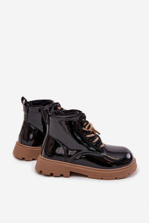 pašiltinti Aulinukai Vaikiški su lako efektu Z Przypinką Meškiukai Juodos spalvos Jovellea