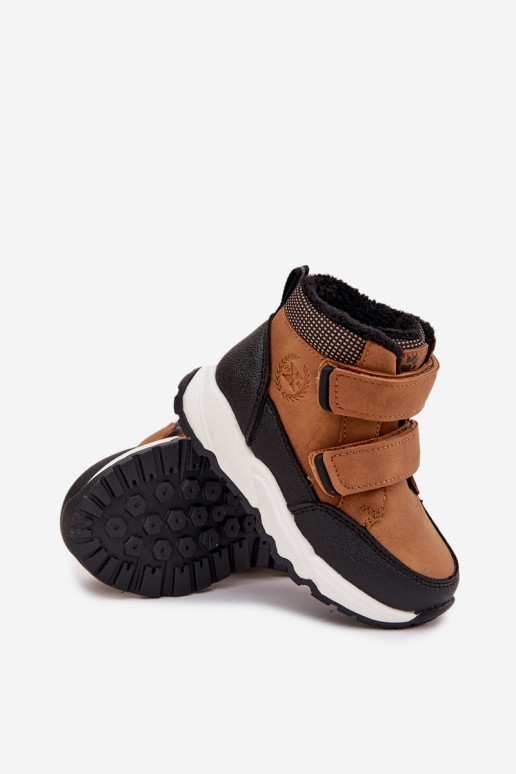 pašiltinti Vaikiški žieminiai batai su lipniais užsegimais rudos spalvos Nolivine