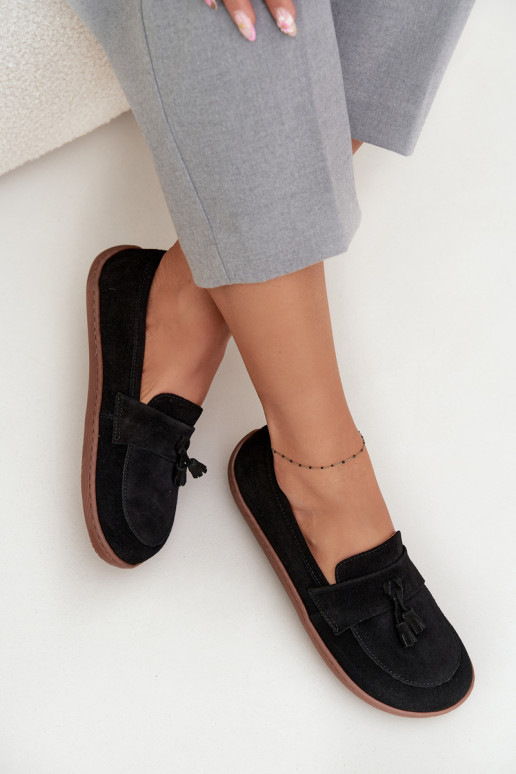  Zomšiniai mokasinai Typu Barefoot Zazoo 322 Juodos spalvos