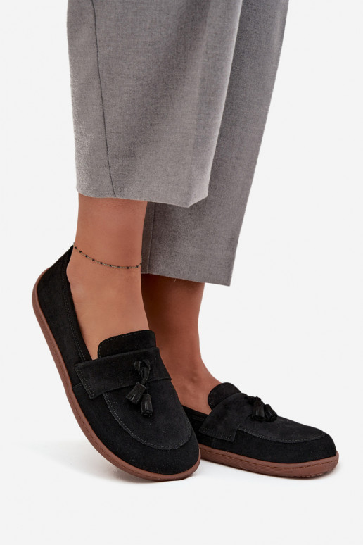   Zomšiniai mokasinai Typu Barefoot Zazoo 322 Juodos spalvos