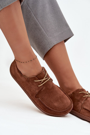 batai  Typu Barefoot Z Naturalnego Zamszu Zazoo 327 rudos spalvos