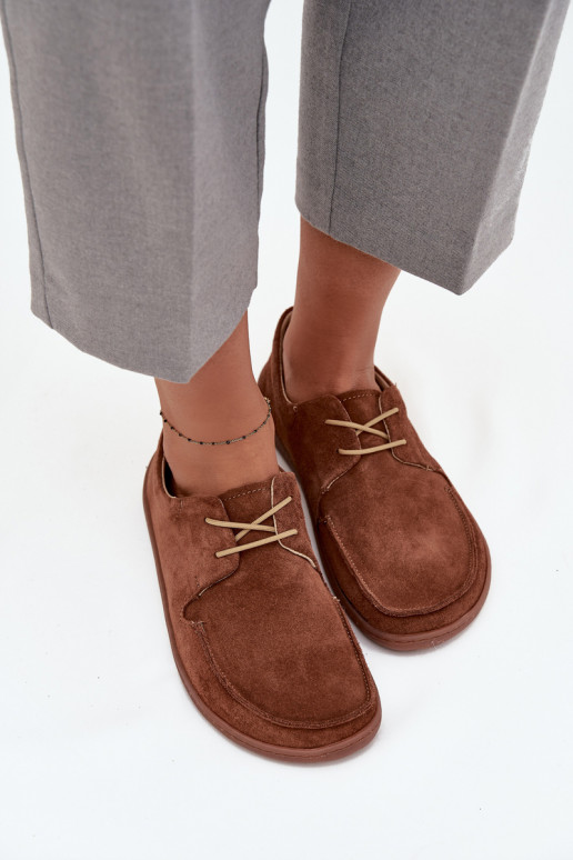 batai  Typu Barefoot Z Naturalnego Zamszu Zazoo 327 rudos spalvos