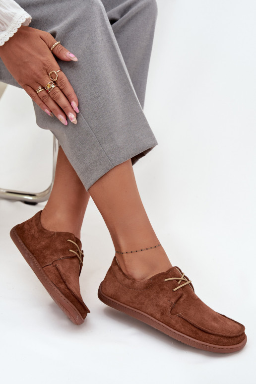 batai  Typu Barefoot Z Naturalnego Zamszu Zazoo 327 rudos spalvos