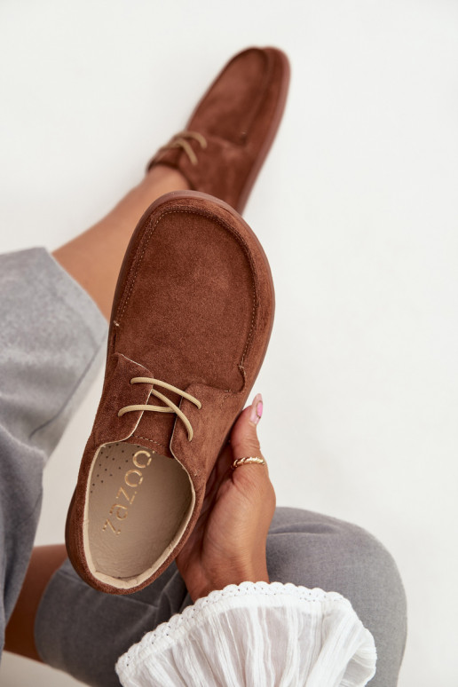 batai  Typu Barefoot Z Naturalnego Zamszu Zazoo 327 rudos spalvos