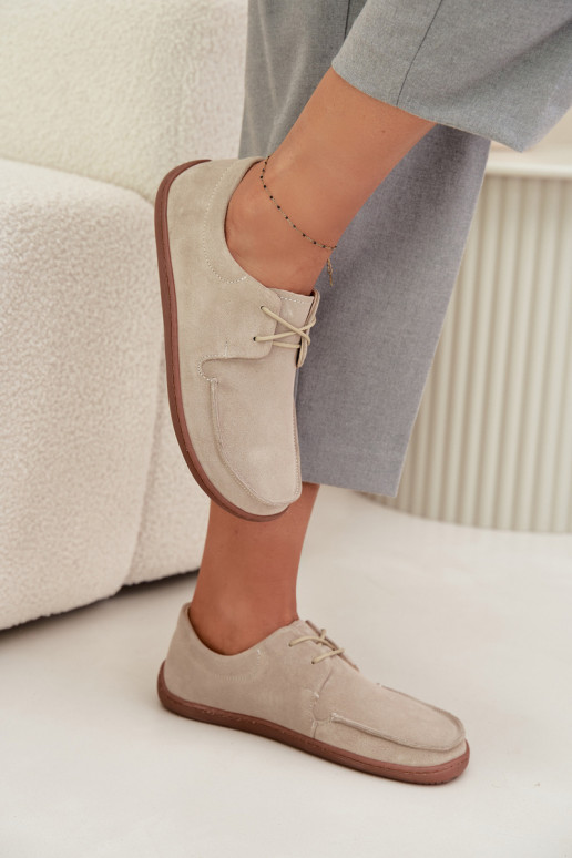 batai  Typu Barefoot Z Naturalnego Zamszu Zazoo 327 dramblio kaulo spalvos