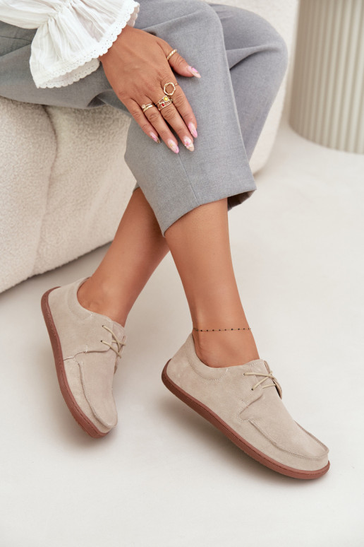 batai  Typu Barefoot Z Naturalnego Zamszu Zazoo 327 dramblio kaulo spalvos