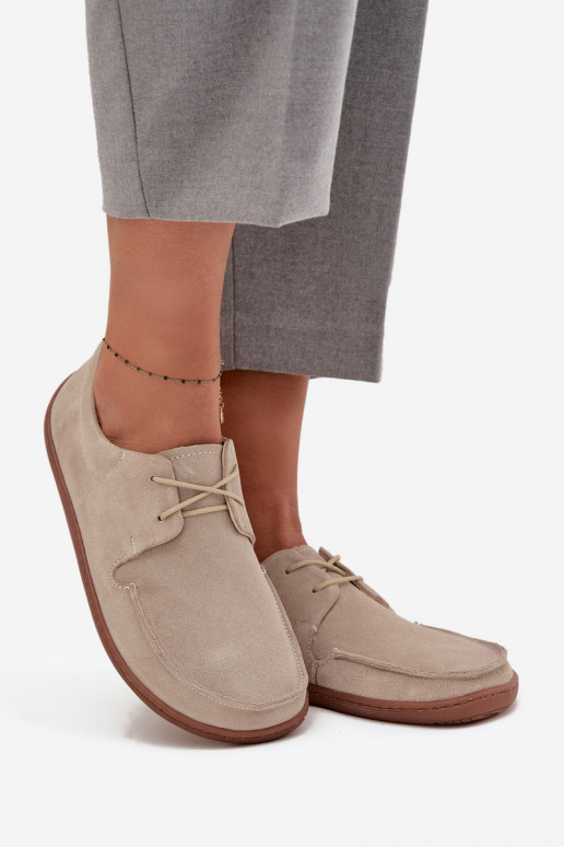 batai  Typu Barefoot Z Naturalnego Zamszu Zazoo 327 dramblio kaulo spalvos