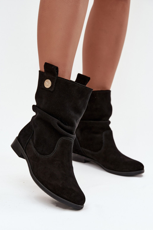 Zomšiniai batai   pašiltinti Zazoo 4210 Juodos spalvos   Zomšiniai batai   pašiltinti Zazoo 4210 Juodos spalvos