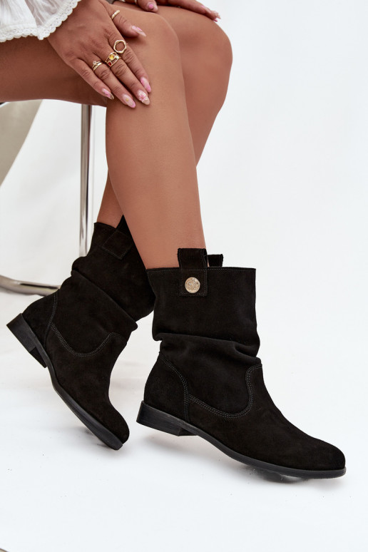 Zomšiniai batai   pašiltinti Zazoo 4210 Juodos spalvos   Zomšiniai batai   pašiltinti Zazoo 4210 Juodos spalvos