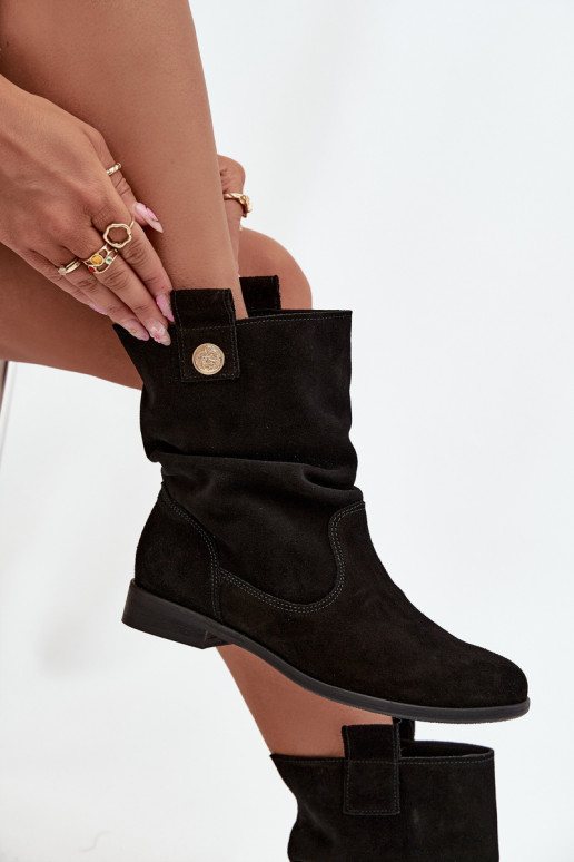 Zomšiniai batai   pašiltinti Zazoo 4210 Juodos spalvos   Zomšiniai batai   pašiltinti Zazoo 4210 Juodos spalvos