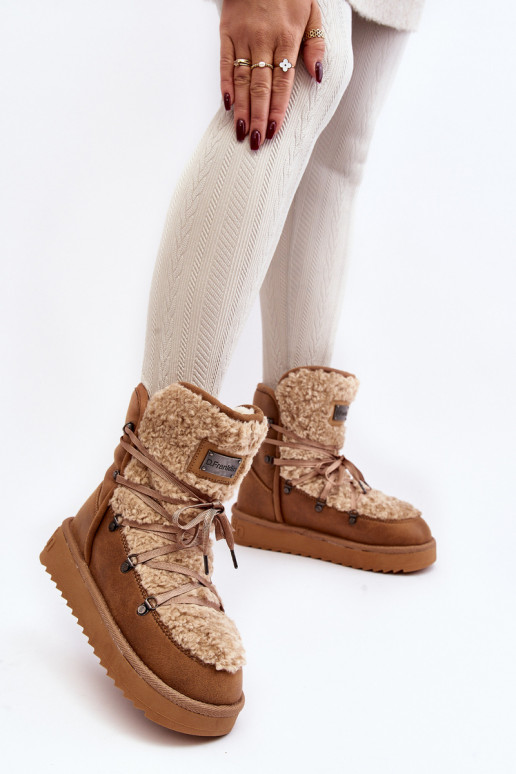 atsparūs vandeniui sniego batai su platforma  D.Franklin DFSH370004 rudos spalvos