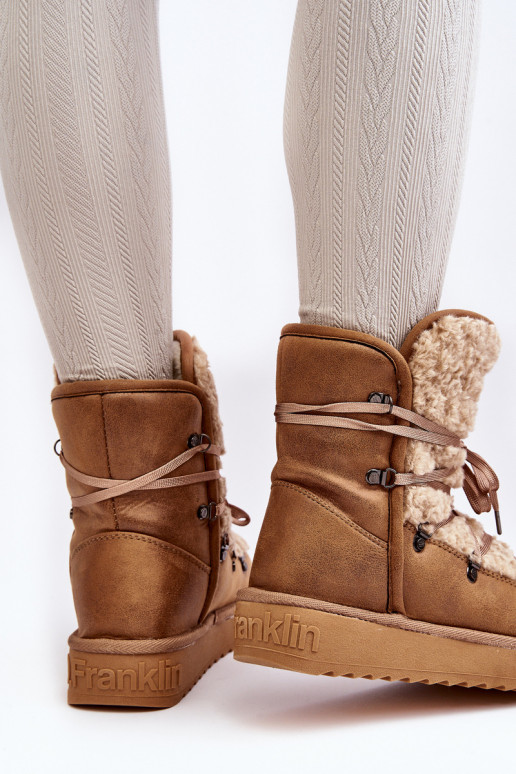 atsparūs vandeniui sniego batai su platforma  D.Franklin DFSH370004 rudos spalvos