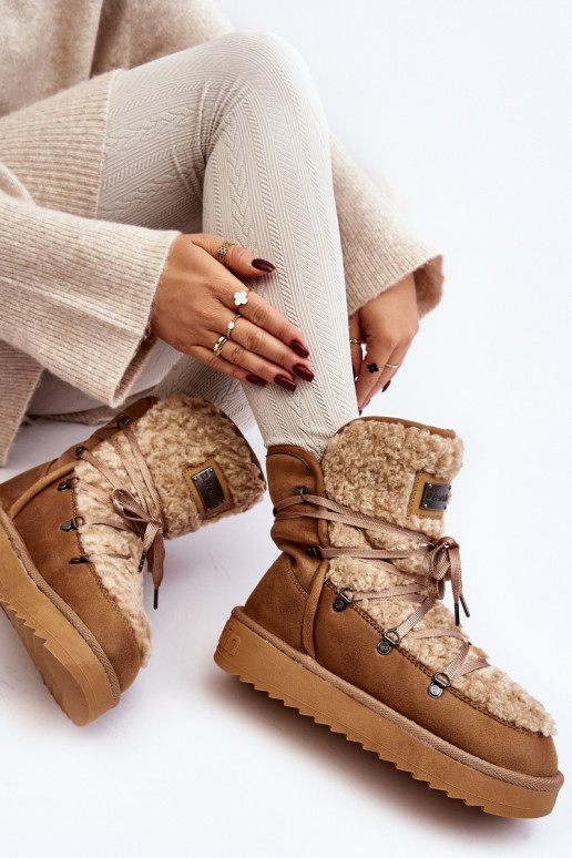 atsparūs vandeniui sniego batai su platforma  D.Franklin DFSH370004 rudos spalvos