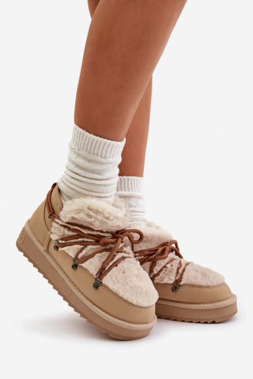  sniego batai su platforma su kailiuku D.Franklin DFSH370011 smėlio spalvos