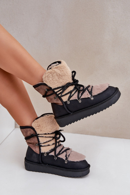 sniego batai  su kailiuku D.Franklin DFSH370012 Juodos spalvos