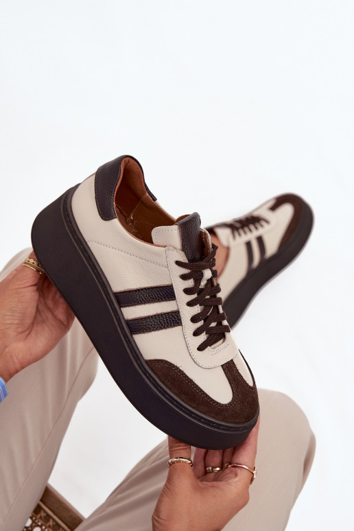    modelio batai  su platforma Zazoo 3775 smėlio spalvos-Czekoladowe