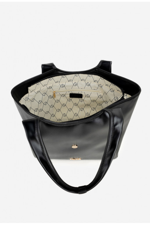Rankinė Pirkėjaska su sagtimis NOBO BAG6010-020 juoda Rankinė Pirkėjaska su sagtimis NOBO BAG6010-020 juoda