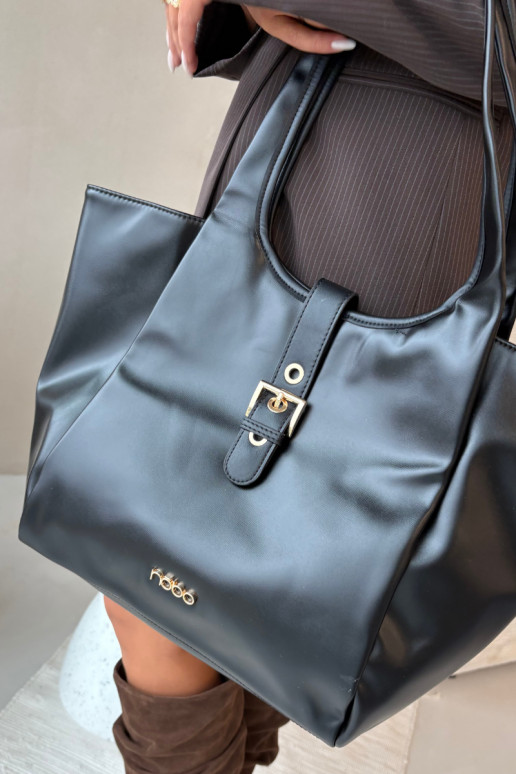 Rankinė Pirkėjaska su sagtimis NOBO BAG6010-020 juoda Rankinė Pirkėjaska su sagtimis NOBO BAG6010-020 juoda