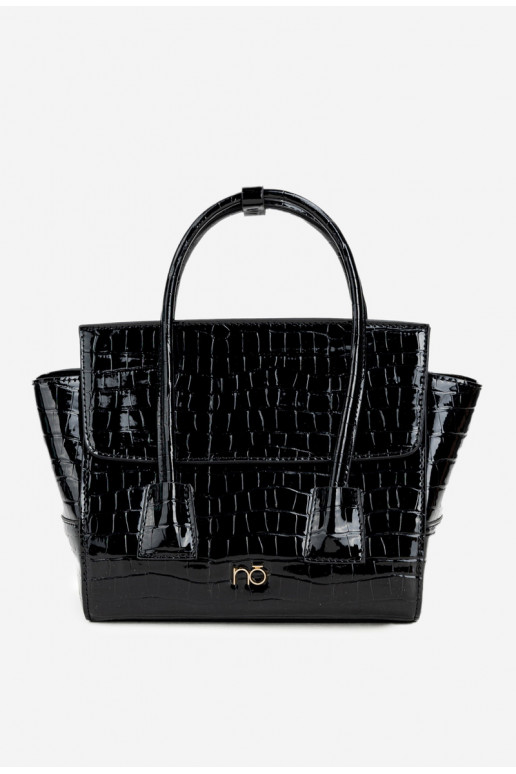 Nedidelė rankinė bagažinė su įspaustu raštu NOBO BAG5800-M20 juoda