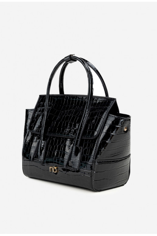 Nedidelė rankinė bagažinė su įspaustu raštu NOBO BAG5800-M20 juoda