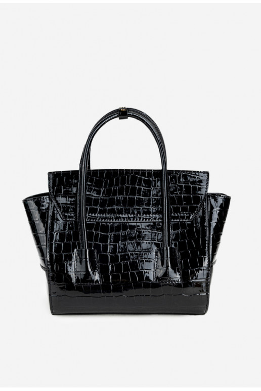 Nedidelė rankinė bagažinė su įspaustu raštu NOBO BAG5800-M20 juoda