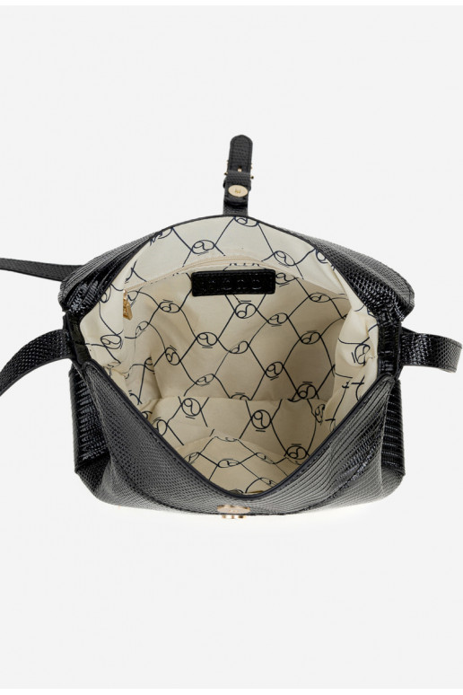 Rankinė PaštininkėsuDrobnym Tłoczeniem NOBO BAG5780-M20 juoda Rankinė PaštininkėsuDrobnym Tłoczeniem NOBO BAG5780-M20 juoda