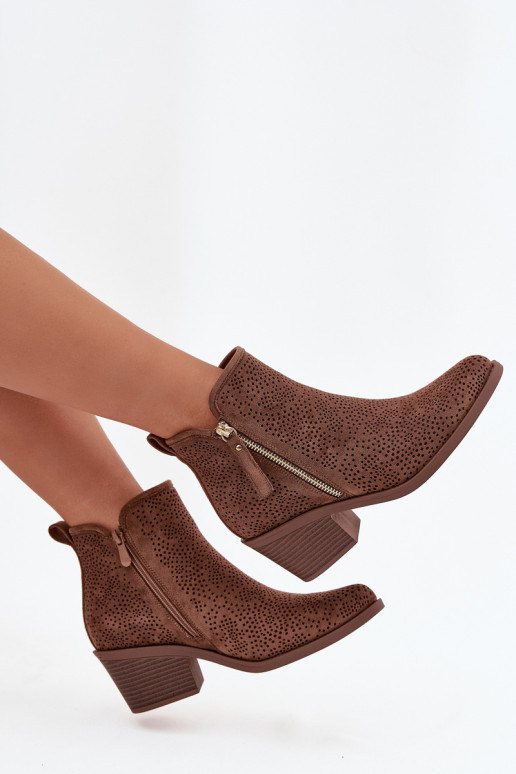 kaubojiško stiliaus aulinukai  su kulniukais S.Barski HY52-538 rudos spalvos