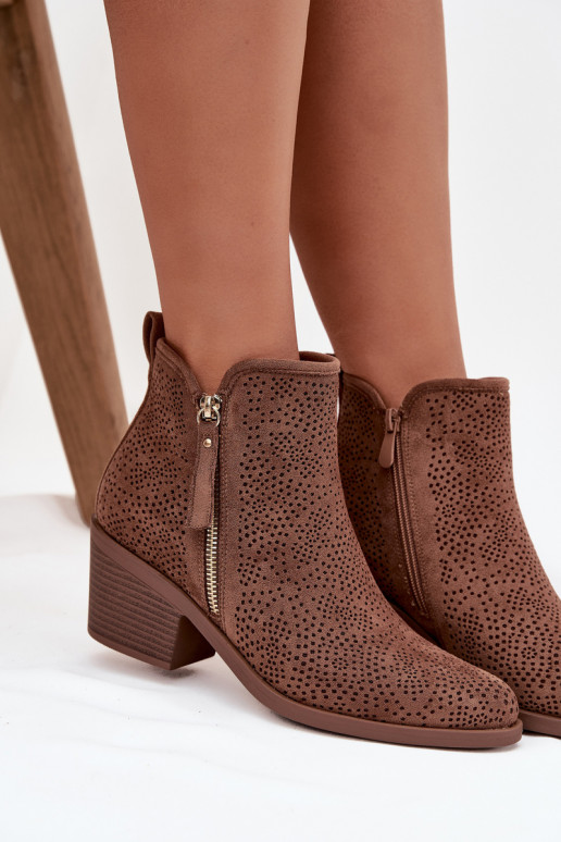 kaubojiško stiliaus aulinukai  su kulniukais S.Barski HY52-538 rudos spalvos