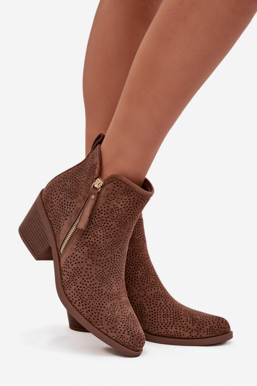 kaubojiško stiliaus aulinukai  su kulniukais S.Barski HY52-538 rudos spalvos