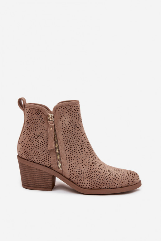 kaubojiško stiliaus aulinukai  su kulniukais S.Barski HY52-538 smėlio spalvos