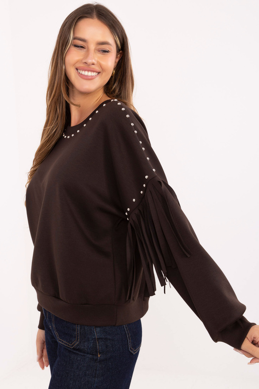 Tamsiai rudas džemperis