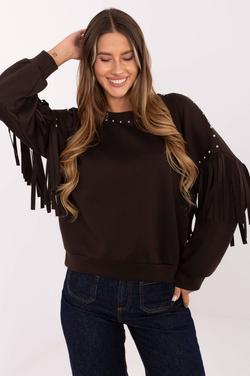 Tamsiai rudas džemperis