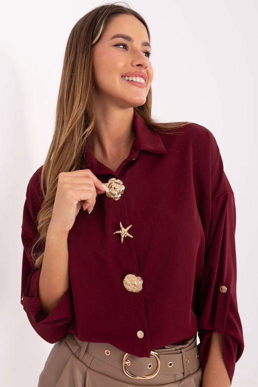 Bordo spalvos marškiniai