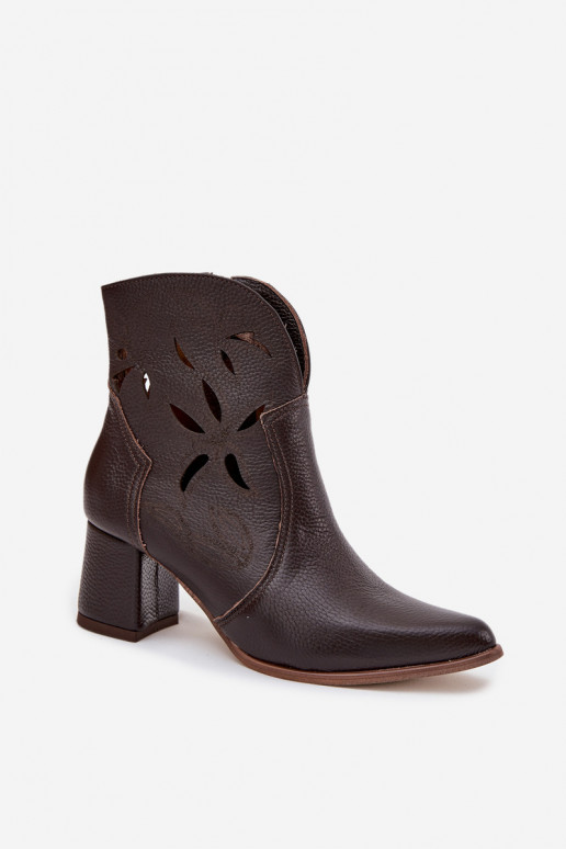   su aužūro elementais Moteriški aulinukai Zazoo 3647 Czekoladowe