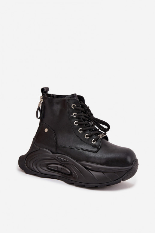   pašiltinti Moteriški aulinukai su platforma GOE SS2N4301 Juodos spalvos