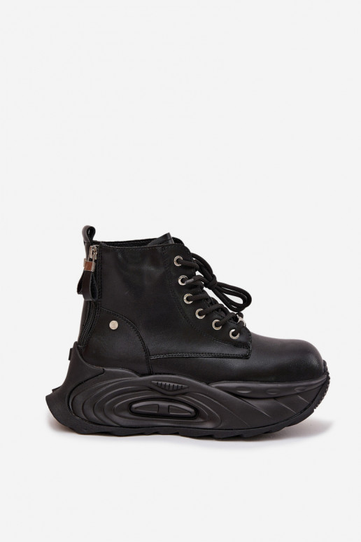   pašiltinti Moteriški aulinukai su platforma GOE SS2N4301 Juodos spalvos