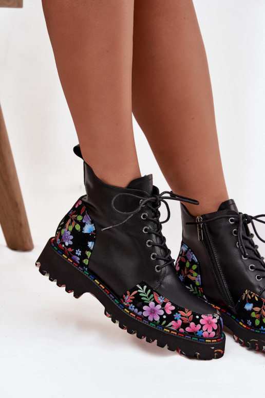 Aulinukai  Su gėlytėmis pašiltinti Artiker 57C0180 Juodos spalvos